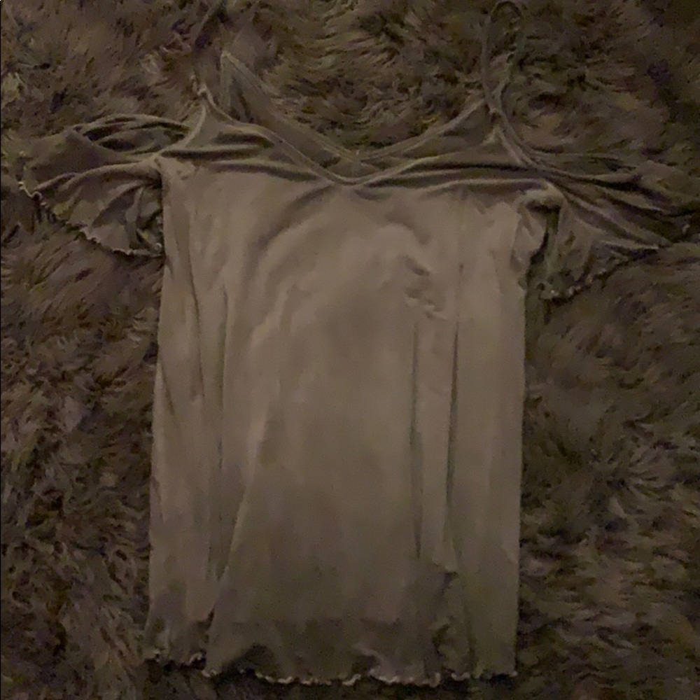 Grey Cold Shoulder Shirt